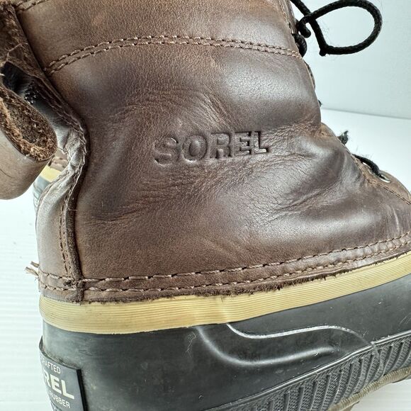 Sorel Men’s Waterproof Duck Boots Brown Leather Rubber Size 12 NM1704-259 - Picture 5 of 15